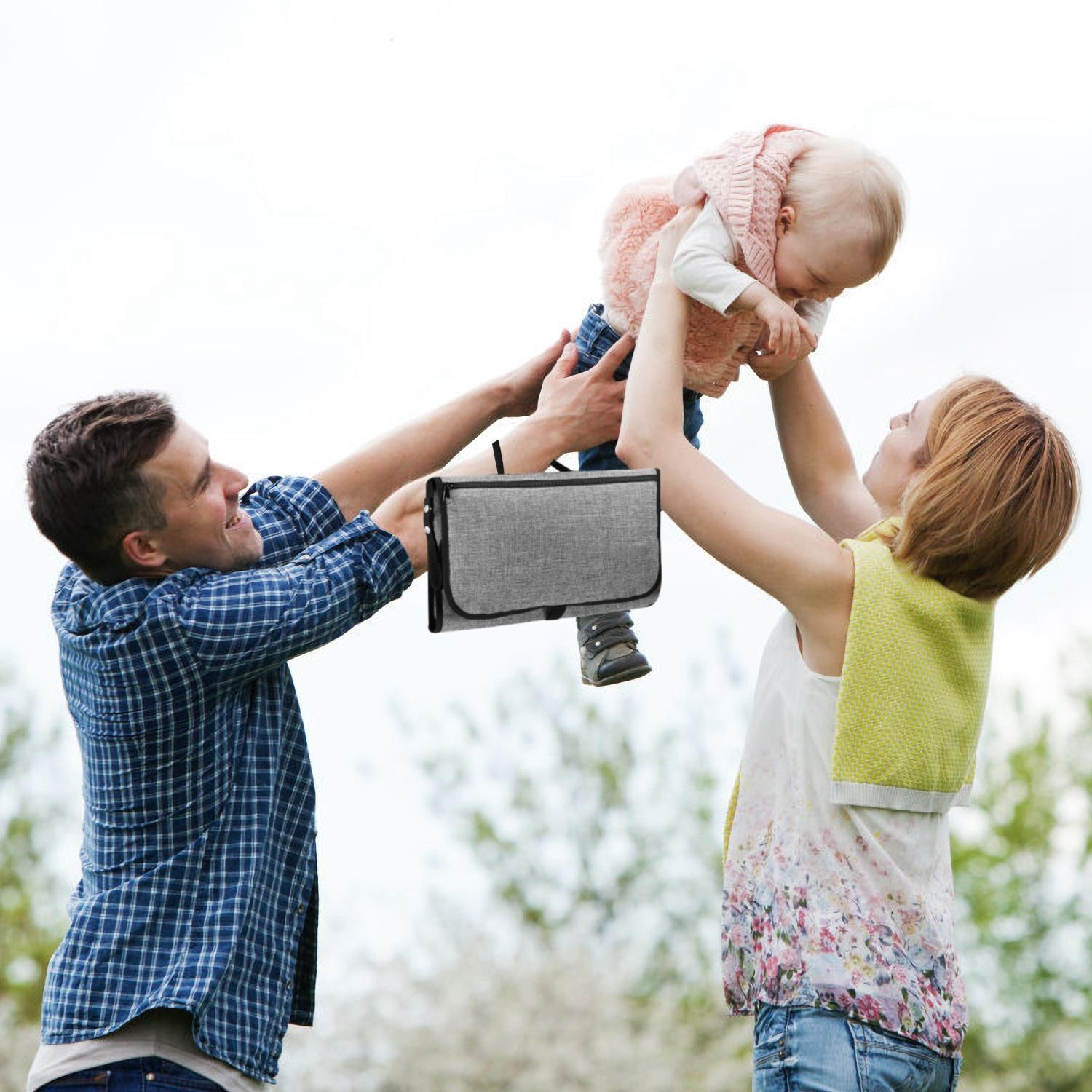 Portable Changing Pad Foldable Diaper Changing Pad Kit Waterproof Wipeable Changing Mat Stain Resistant Travel Changing Mat Bag thumbnail 2