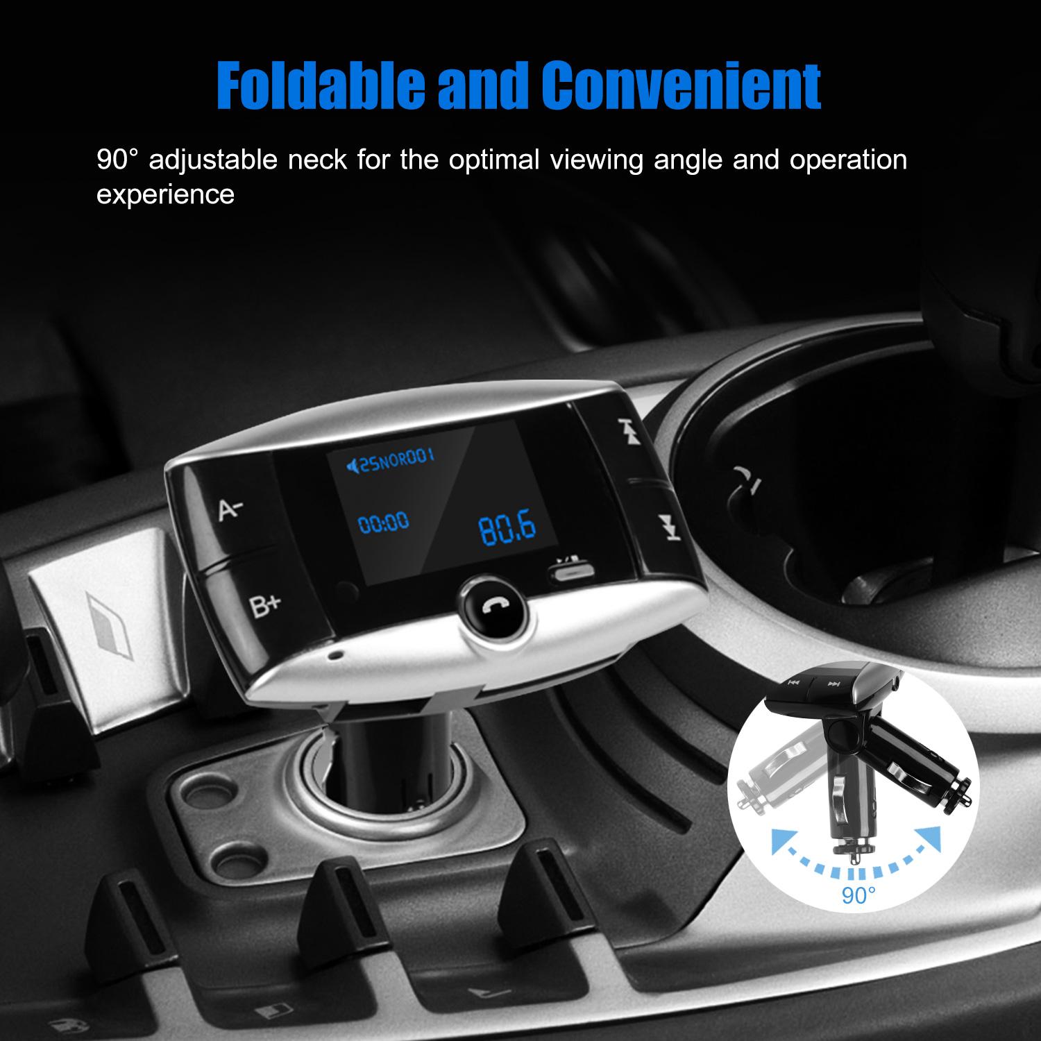 Car Wireless FM Transmitter USB Charger Hands-free Call MP3 Player SD Card Reading Aux-in LED Display Remote Controller thumbnail 2