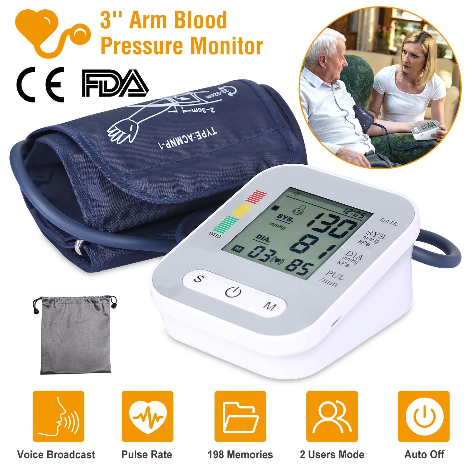 Digital Arm Blood Pressure Monitor LCD Digital Heart Beat BP Gauge Health Test w/Voice thumbnail 3