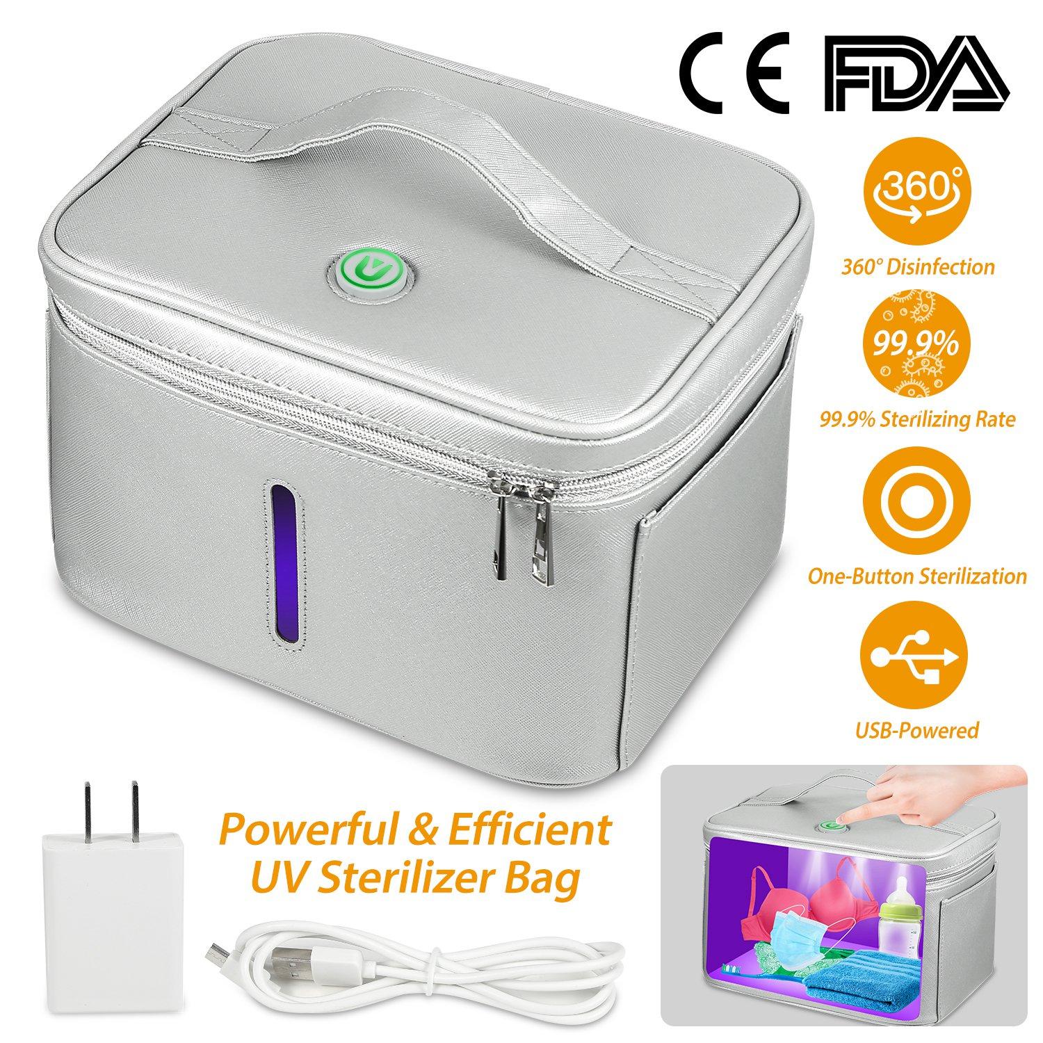 iMounTEK UV Disinfection Bag, Portable LED UV Sanitizer Box USB-Powered Travel UV Cleaner Bag for Baby Bottles Toys Underwear Toothbrush Beauty Tools  thumbnail 3