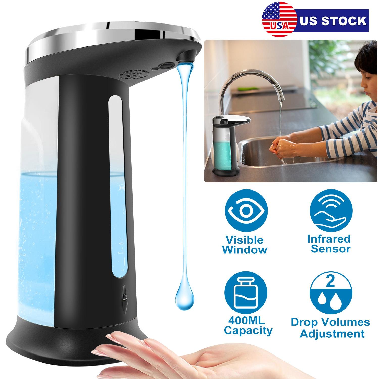 Automatic Soap Dispenser 400ML/16.9OZ Anti-slip Sensor Refillable Hand Gel Desktop Dispenser 2 Drop Volume Adjustment thumbnail 4