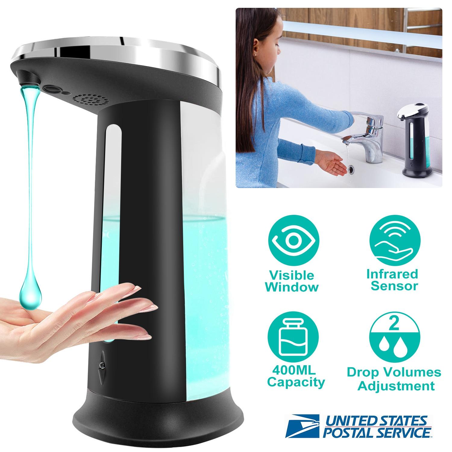 Automatic Soap Dispenser 400ML/16.9OZ Anti-slip Sensor Refillable Hand Gel Desktop Dispenser 2 Drop Volume Adjustment thumbnail 3