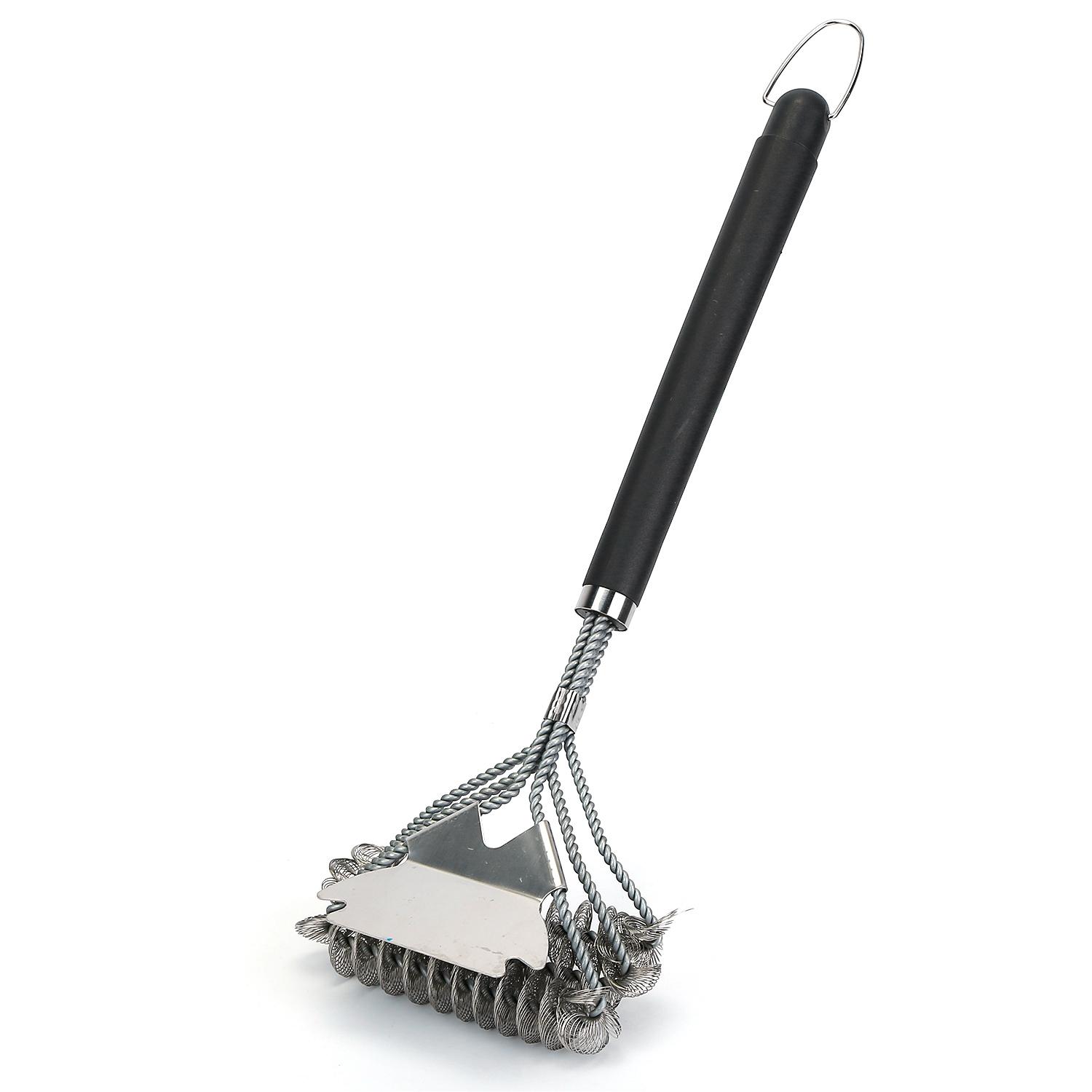 BBQ Grill Cleaning Brush Stainless Steel Barbecue Cleaner Scraper 16.5in Handle Stiff Wire Bristles For Grill Cooking Grates thumbnail 1