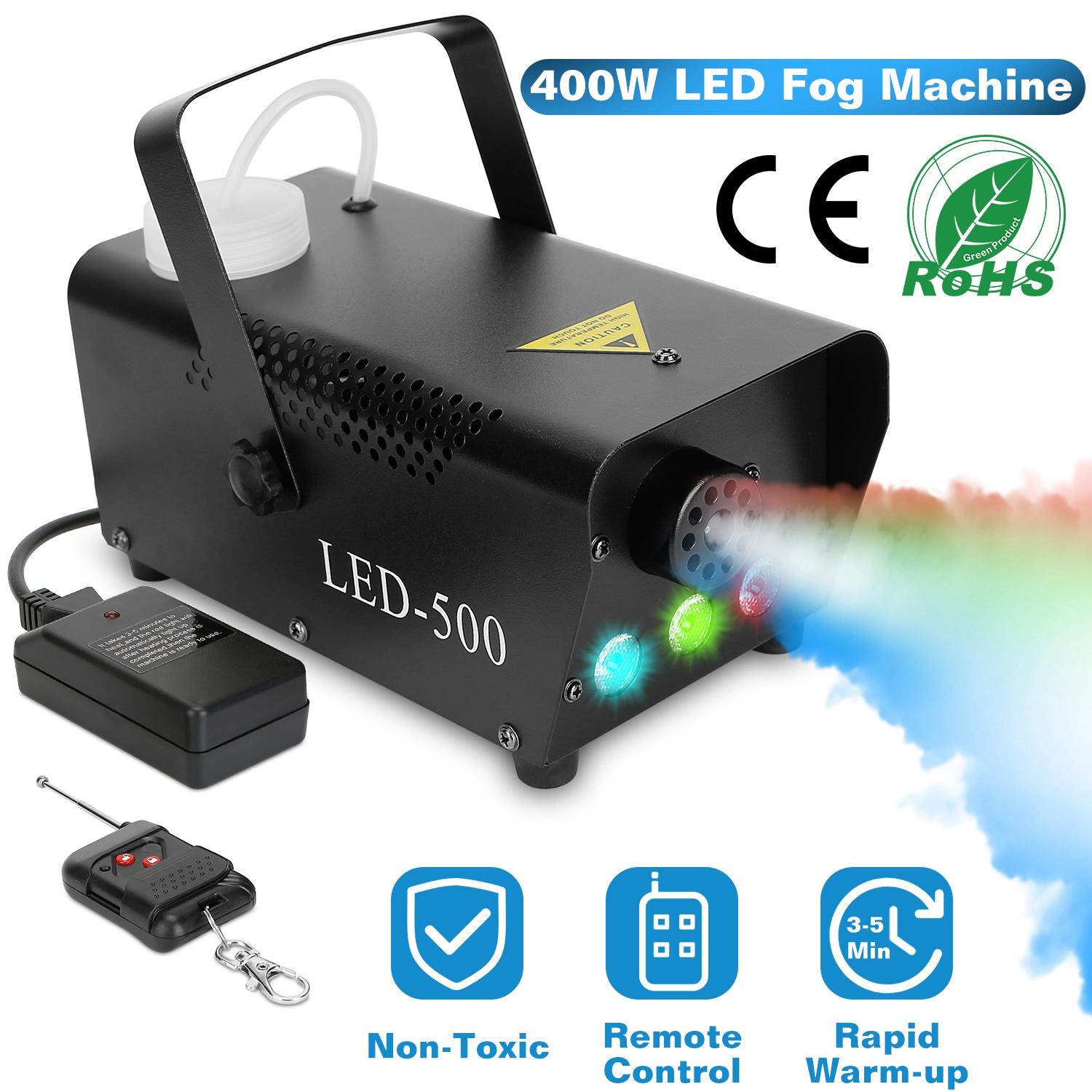 400W Fog Machine RGB LED Party Club DJ Fogger Rapid Heating Remote Control Wedding Stage Smoke Machine thumbnail 2