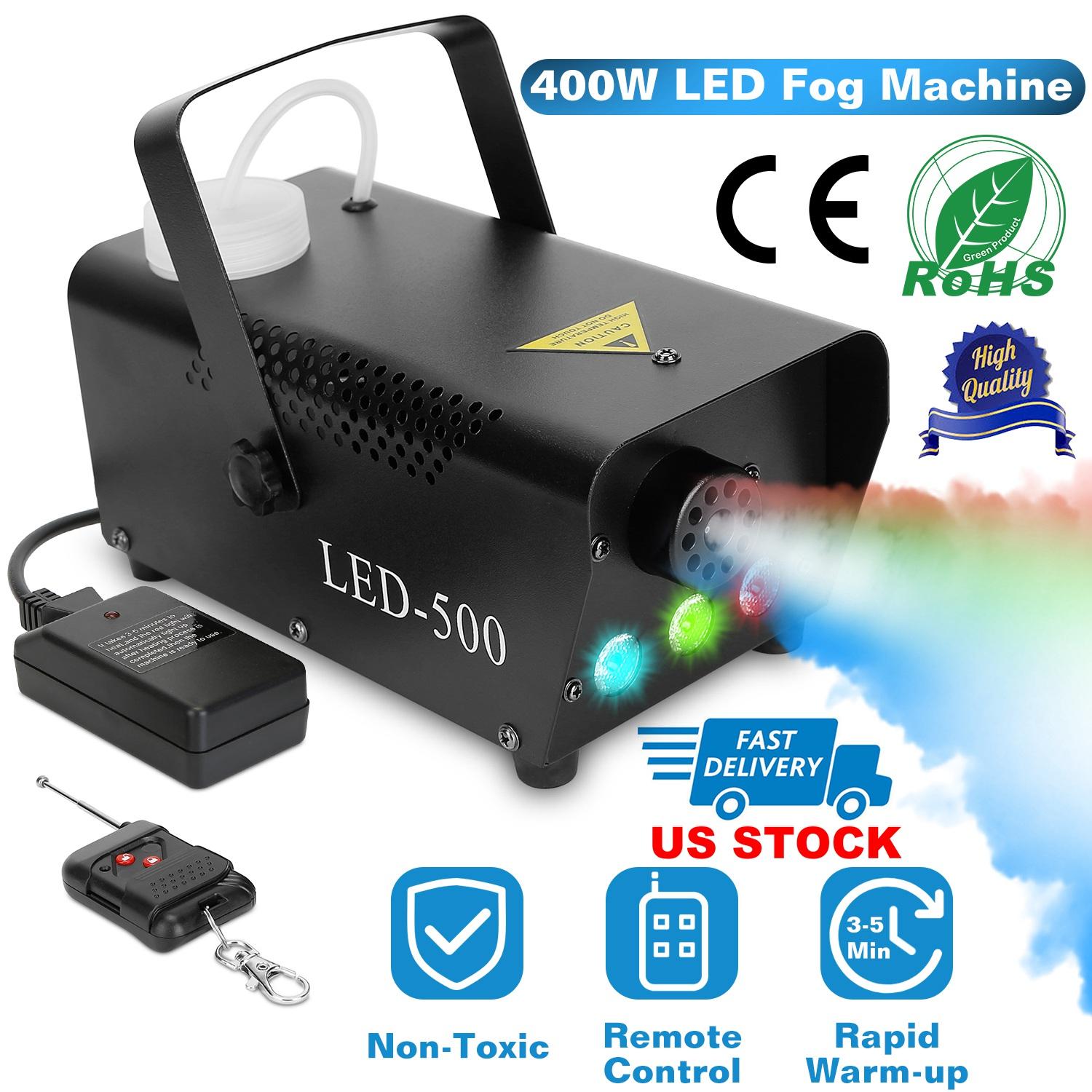 400W Fog Machine RGB LED Party Club DJ Fogger Rapid Heating Remote Control Wedding Stage Smoke Machine thumbnail 3