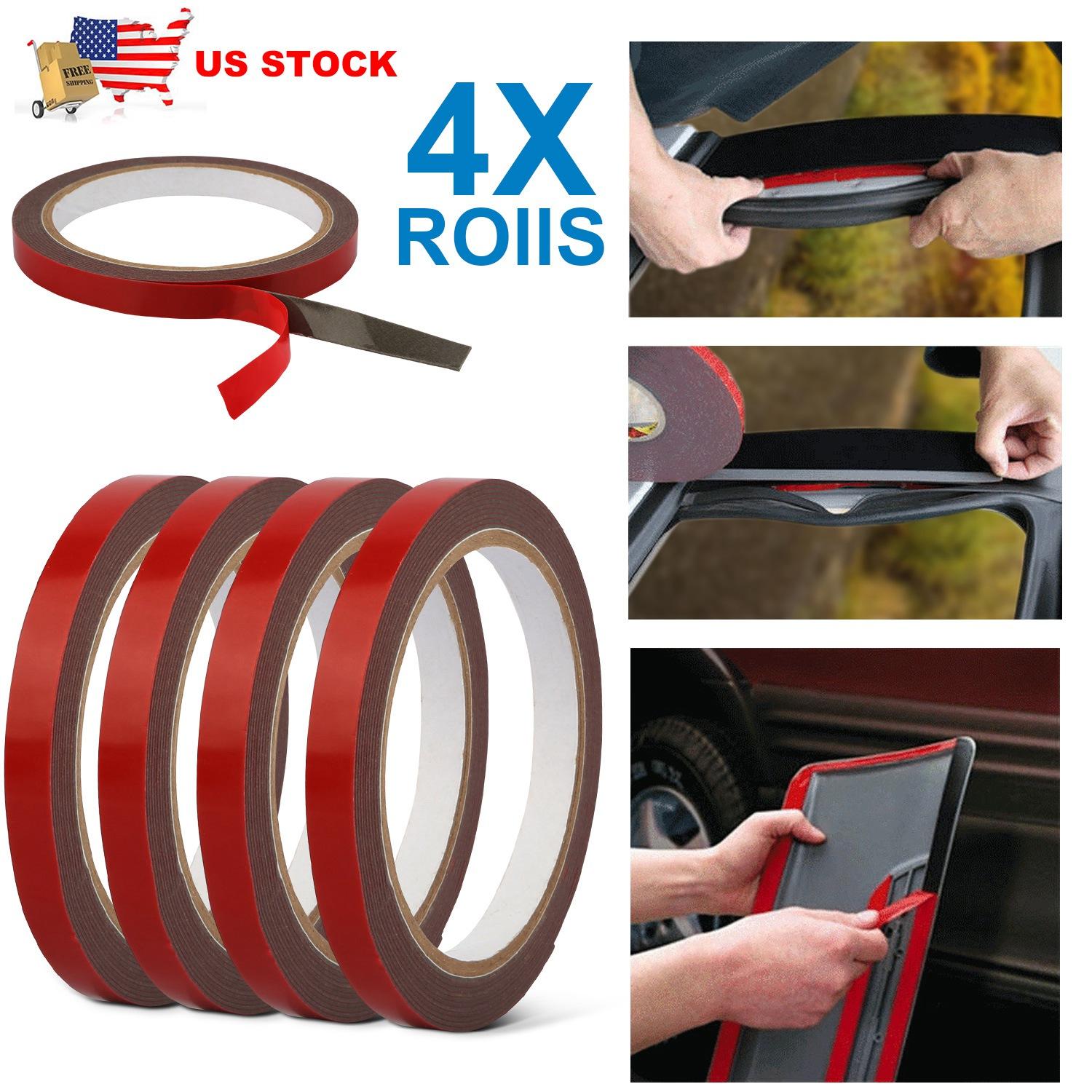 4 Rolls Car Double Sided Tapes Heavy Duty Double Sided Foam Tapes Strong Mounting Adhesive Tapes For Cars Truck Automotive 9.8FT/Roll thumbnail 3