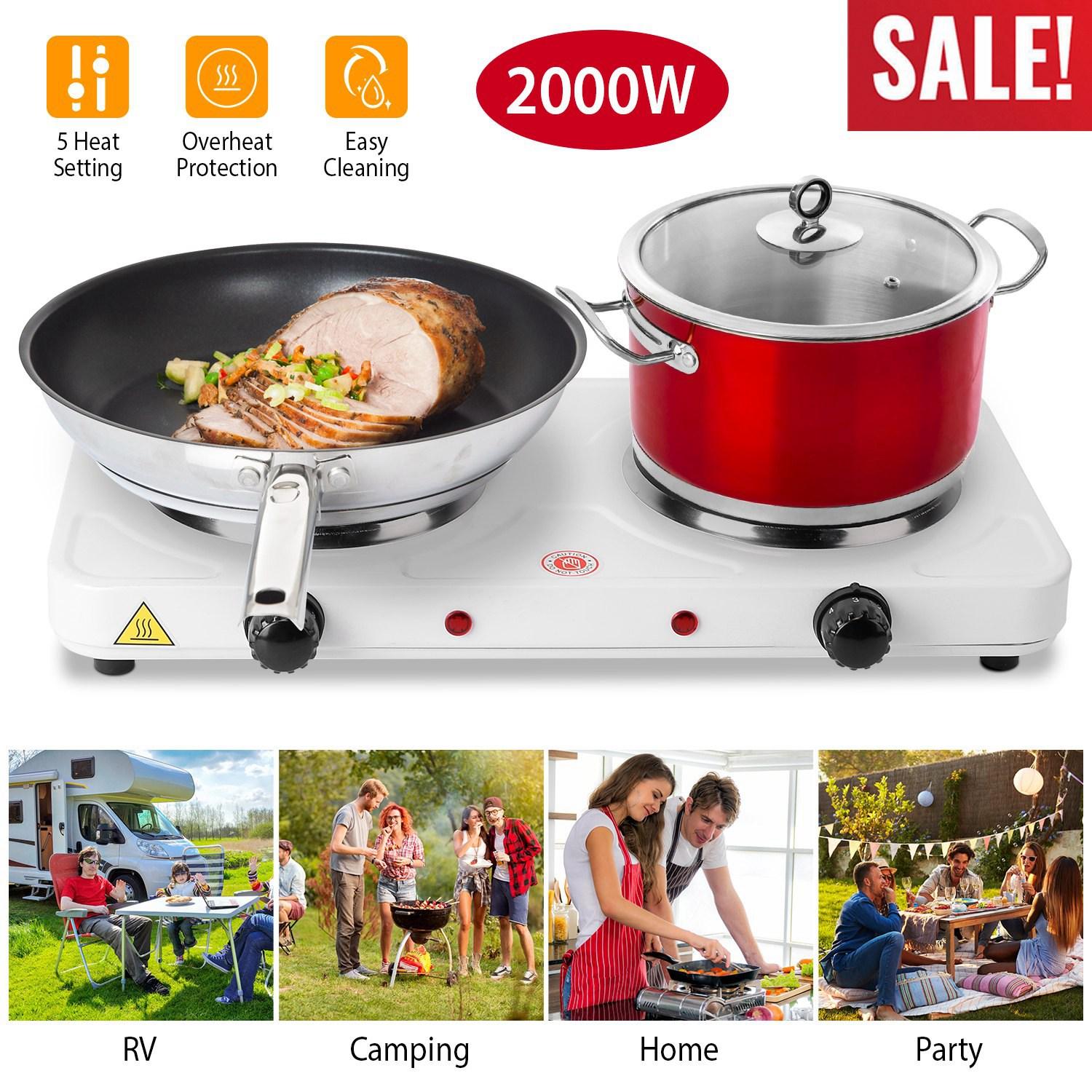 2000W Double Electric Burner Portable Dual Counter Stove Countertop Hot Plate Kitchen Cooker Stove with 5 Gear Temperature Control thumbnail 4