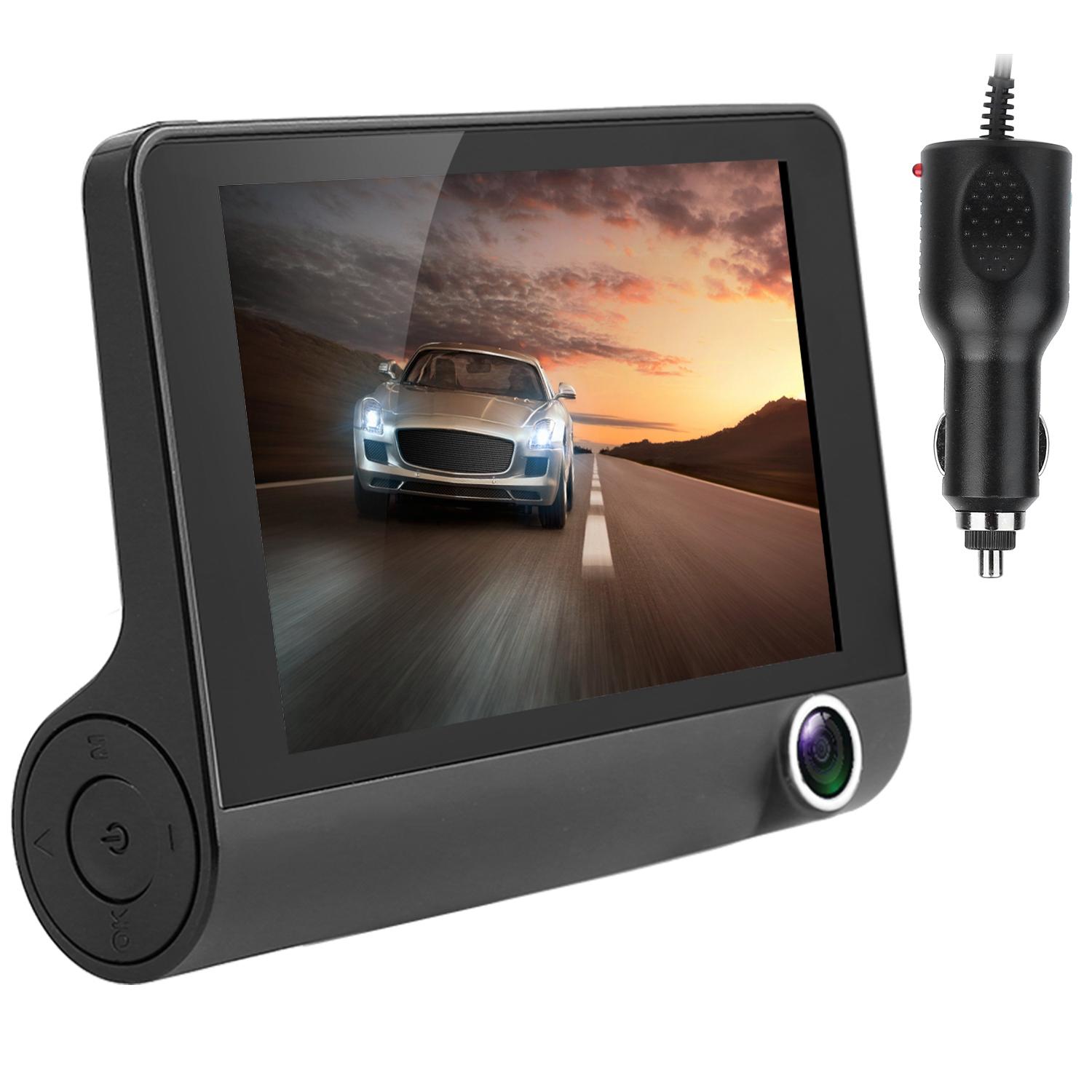 1296P Car DVR Dash Camera 4In 3 Lens Vehicle Driving Recorder Seamless Recording thumbnail 1