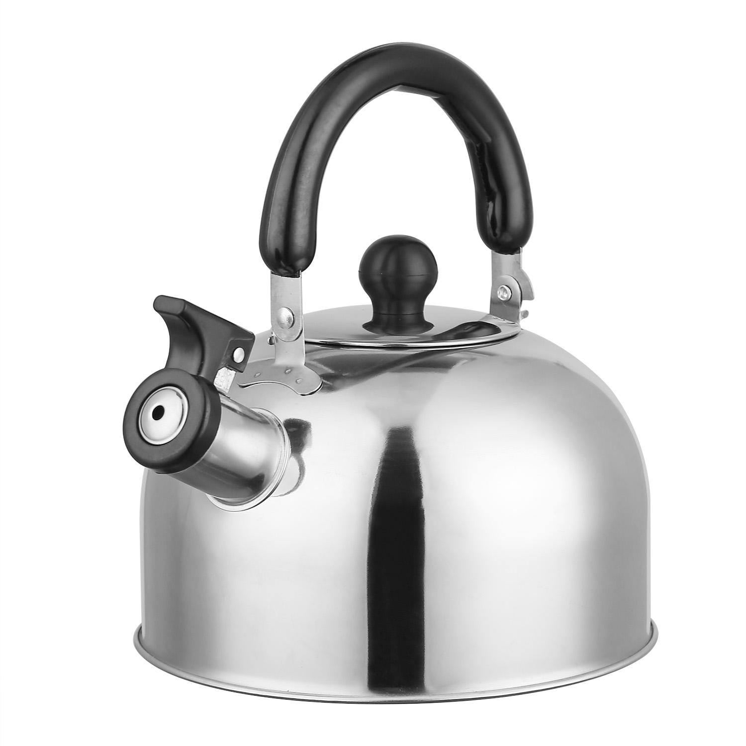 2.1Quarts Stainless Steel Whistling Tea Kettle Stovetop Induction Gas Teapot with Insulated Handle Camping Kitchen Office thumbnail 1