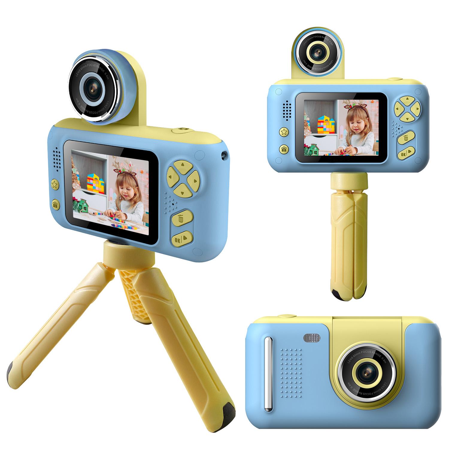 Kids Digital Camera with Flip Lens Children Video Camcorder Christmas Toy Birthday Gifts with Tripod 2.4in Screen 32G MMC Card for 3-10 Year Old Boys  thumbnail 1