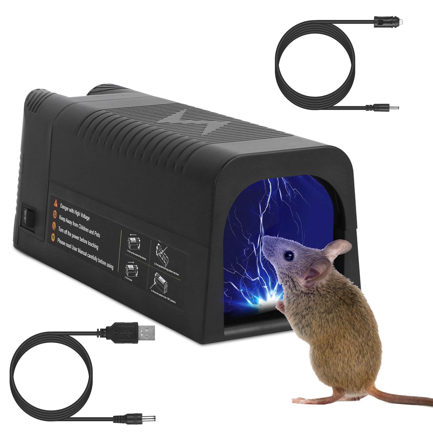 Electric Rat Trap Reusable Mice Trap Rodent Zapper Indoor Pest Control Rechargeable Shock Mice Killer with 1800V High Voltage for Home thumbnail 1