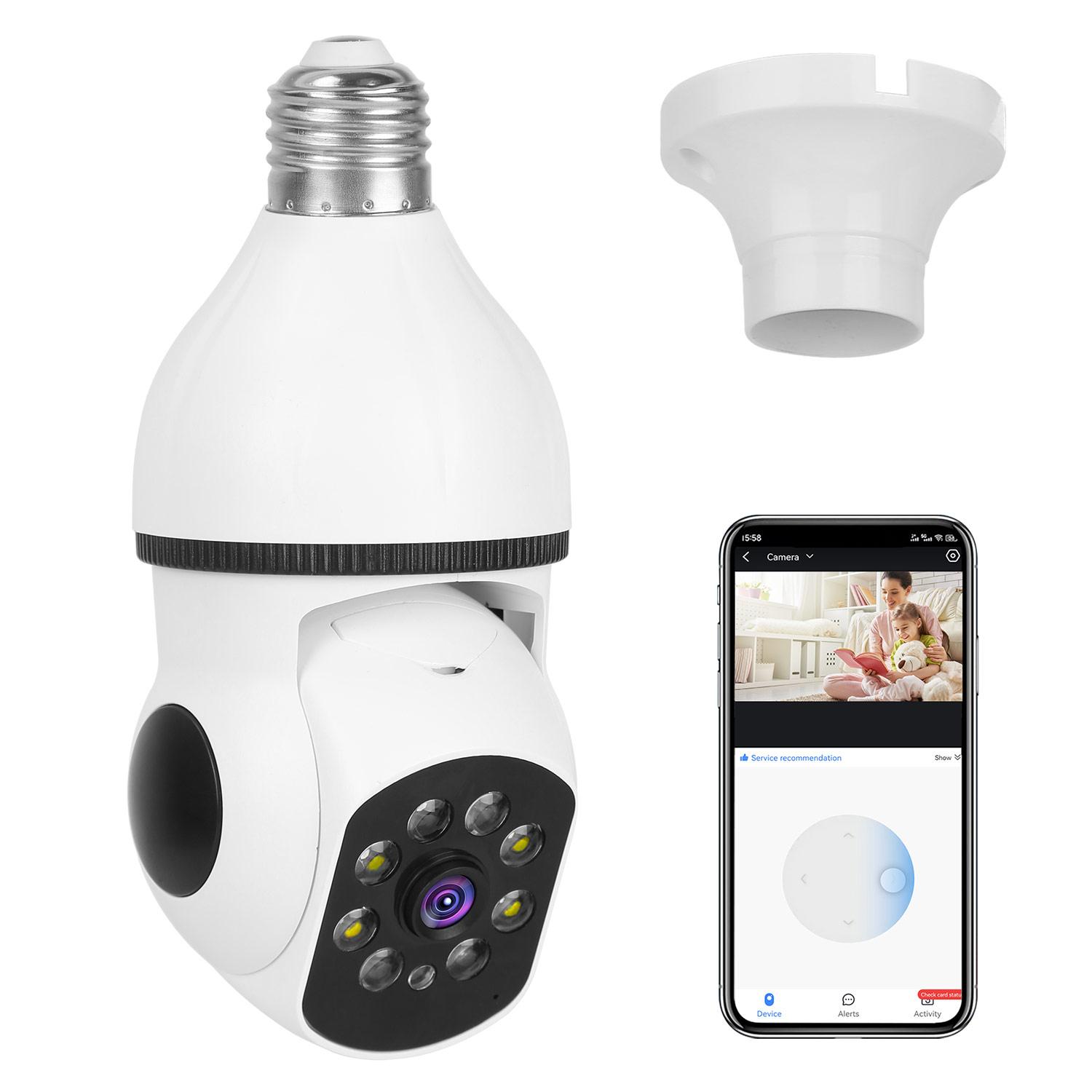 E27 WiFi Bulb Camera 1080P FHD WiFi IP Pan Tilt Security Surveillance Camera with Two-Way Audio Full Color Night Vision Flood Light Motion Tracking Si thumbnail 1