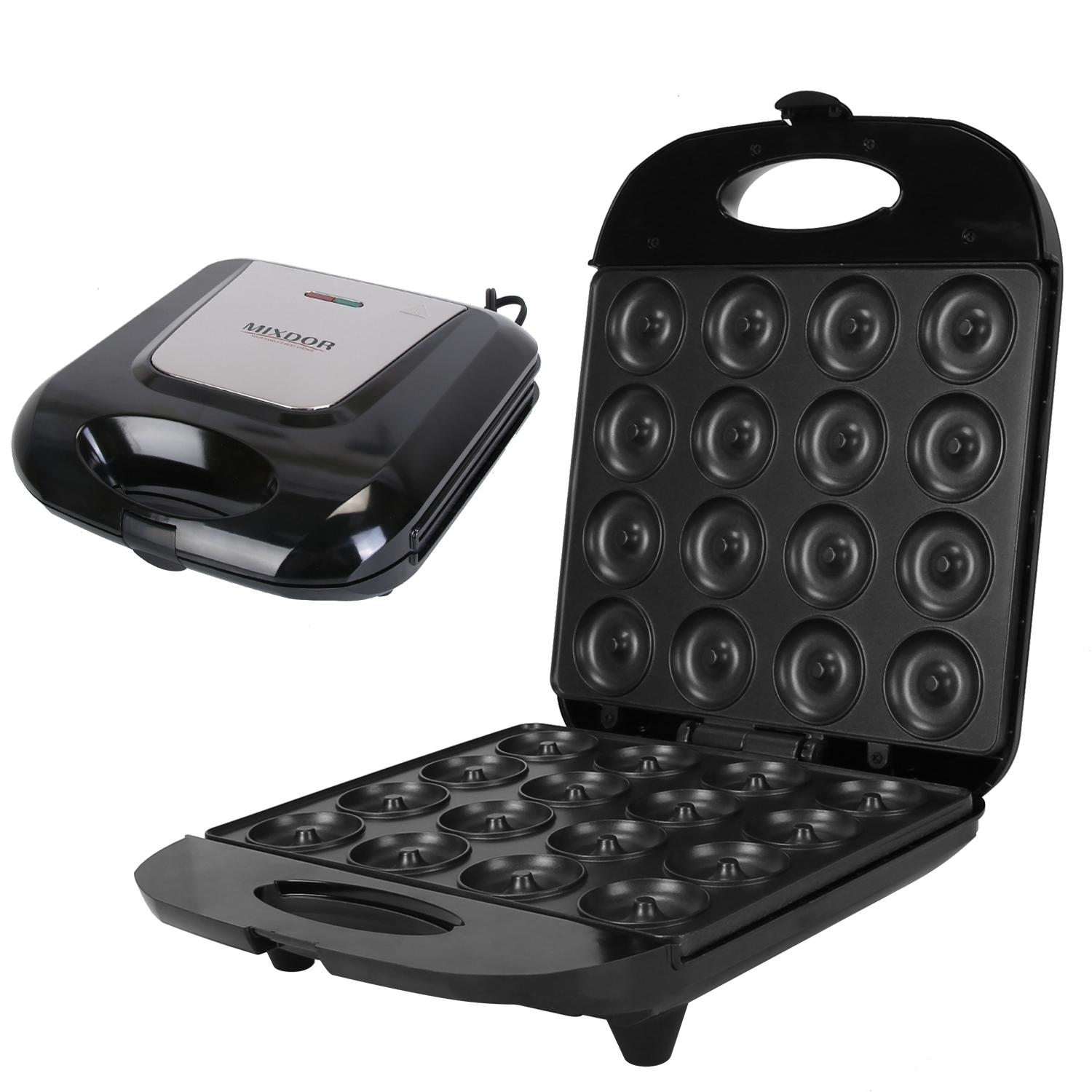 Mini Donut Maker Machine For Kids Snack Breakfast Desserts With 16 Doughnuts Holes Non Stick Coating Double-Side Heating Plates Overheating Protection thumbnail 1