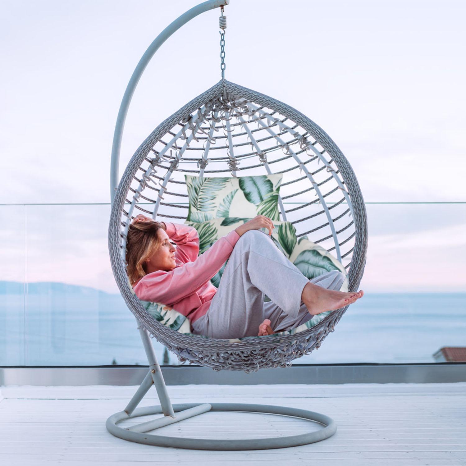 Egg Chair Cushion Hanging Basket Seat Cushion Thicken Soft Egg Swing Chair Pad Hanging Egg Chair Cushion with Headrest thumbnail 4