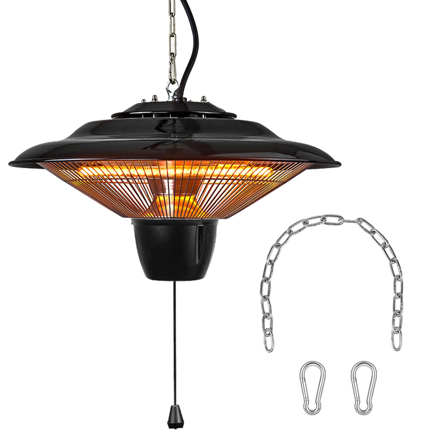 1500W Outdoor Hanging Patio Heater Ultra-Quiet Electric Heating Lamp IP23 Waterproof 2 Heating Levels Overheating Protection Ceiling Mounted Outdoor H thumbnail 1