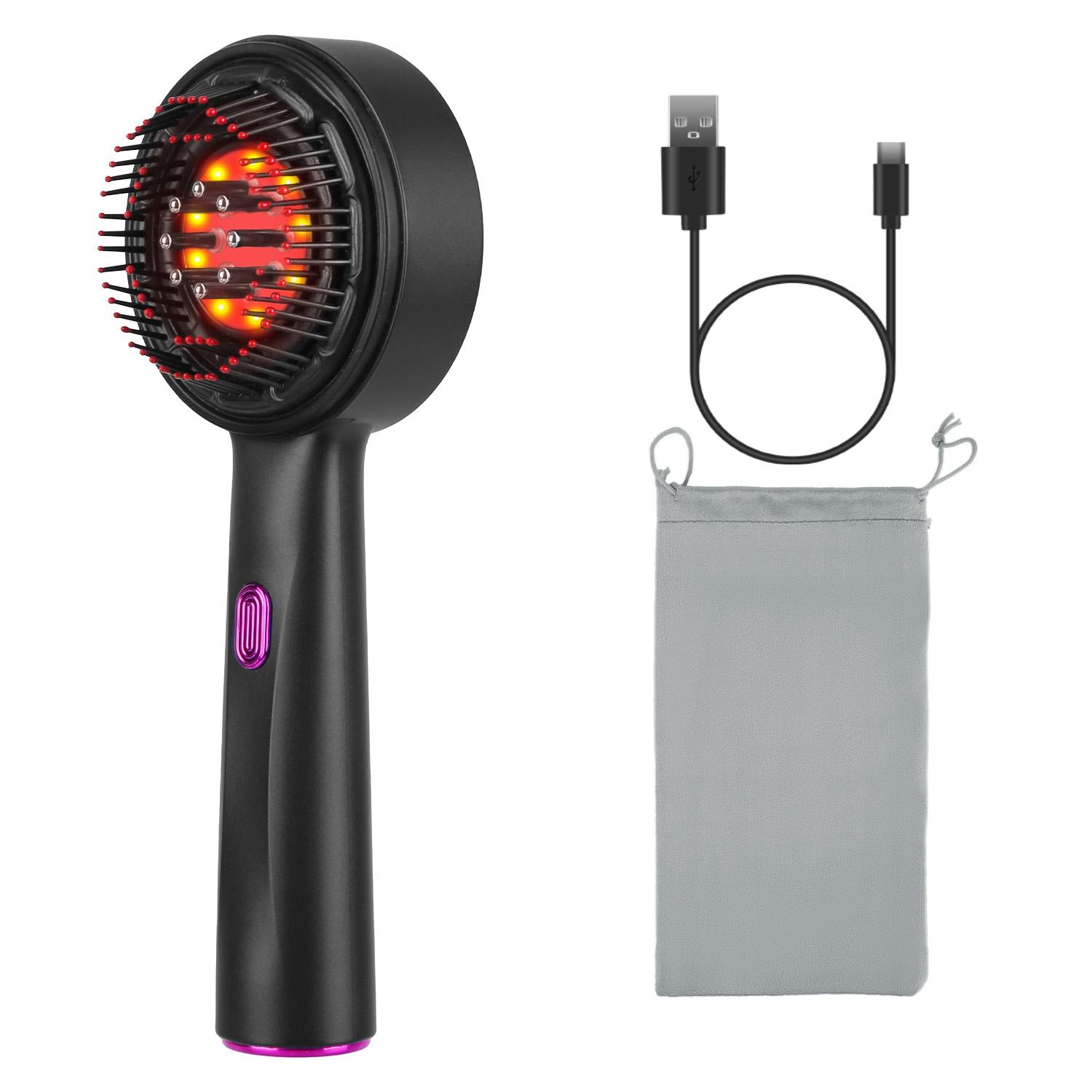 3 In 1 Red Light Scalp Massager Brush Cordless Hair Oil Applicator Massage Comb with 3 Modes Rechargeable IPX7 Waterproof thumbnail 2