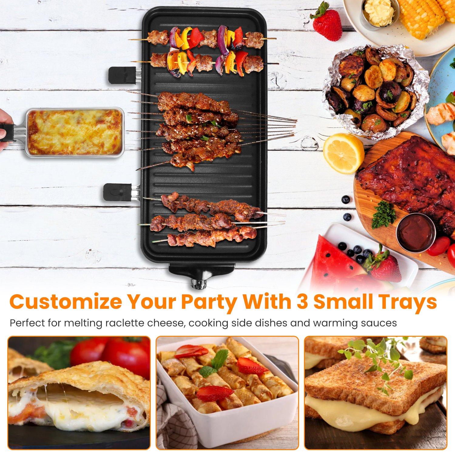 2000W Electric Indoor Grill 2 in 1 Electric BBQ Gill with Grill Net Removable Plate 5 Temperature Control 3 Small Trays Dishwasher Safe thumbnail 3